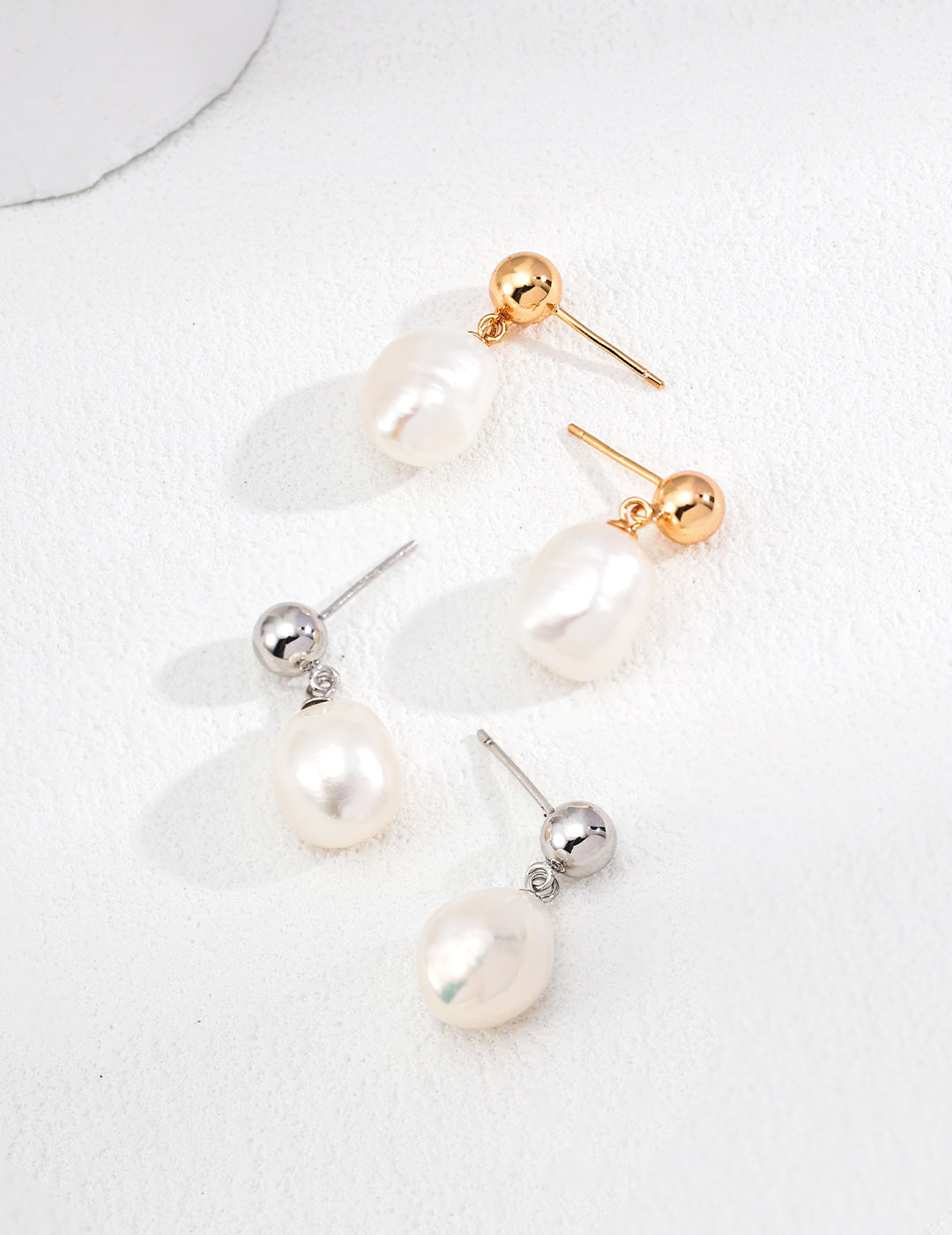 Irregular Pearl Earrings — Sterling Silver, 18K Gold Vermeil, natural freshwater pearl | SENLORE