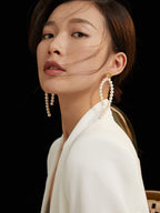 Long Pearl Drop Earrings — Sterling Silver, 18K Gold Vermeil, natural freshwater pearl | SENLORE