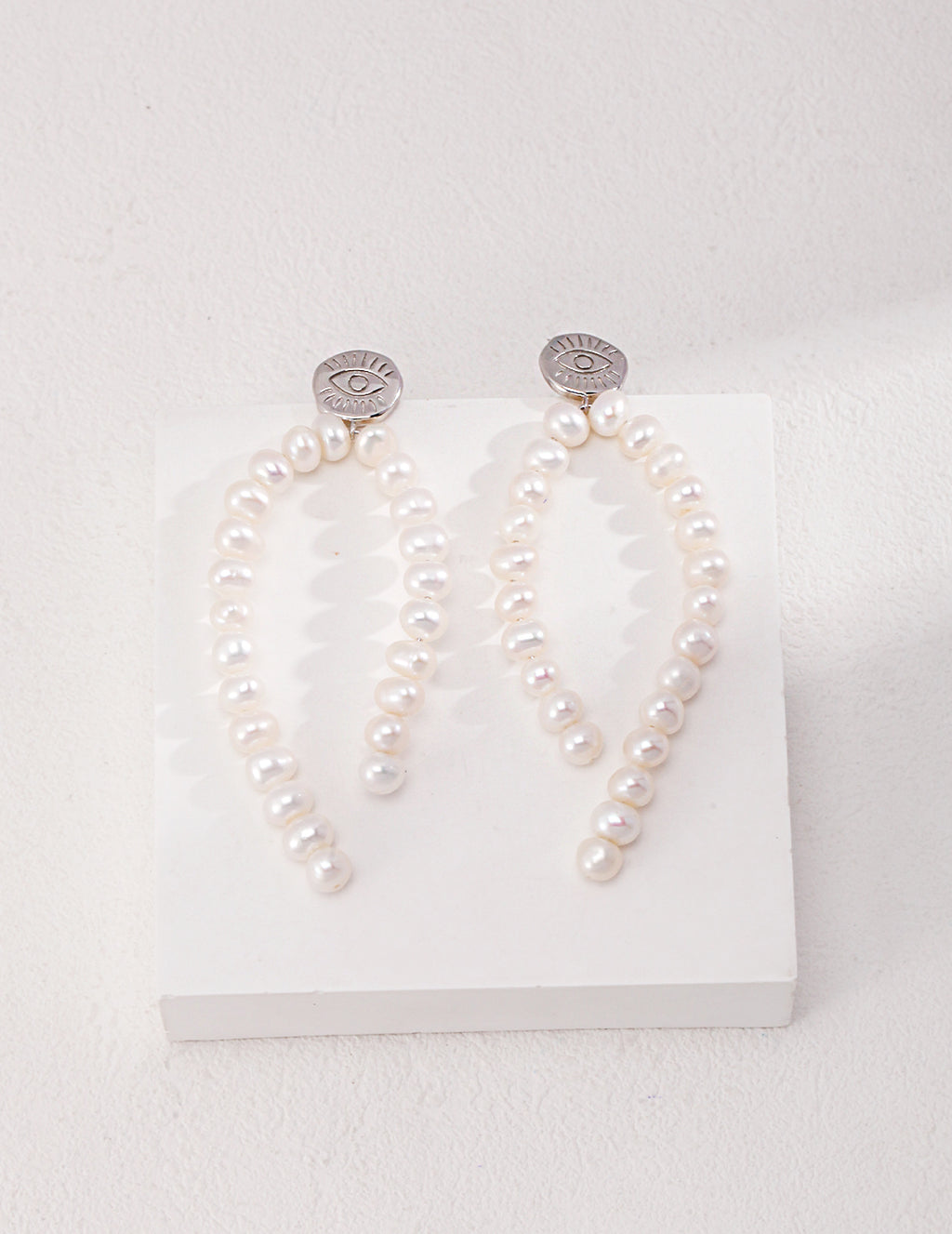 Long Pearl Drop Earrings — Sterling Silver, 18K Gold Vermeil, natural freshwater pearl | SENLORE