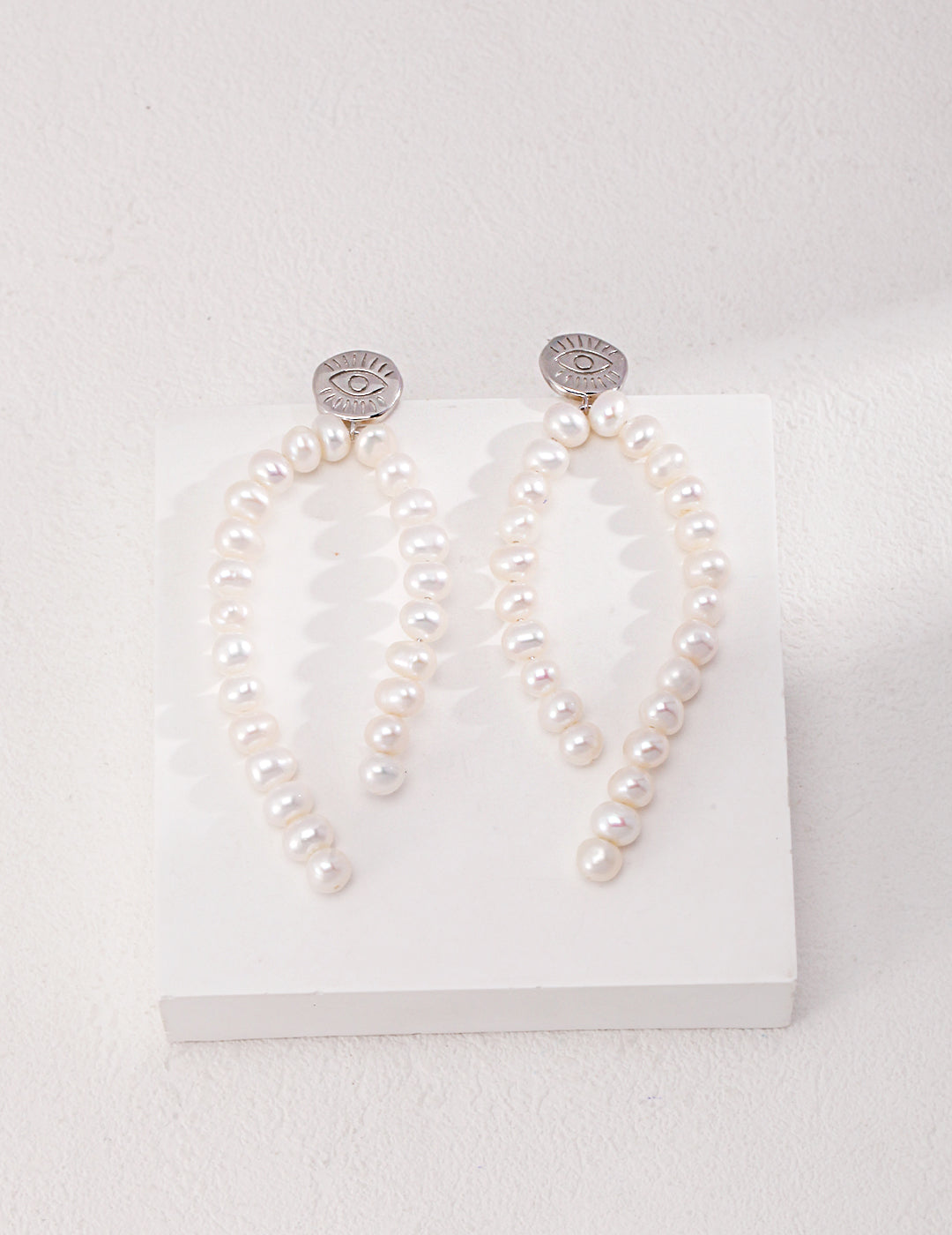 Long Pearl Drop Earrings — Sterling Silver, 18K Gold Vermeil, natural freshwater pearl | SENLORE
