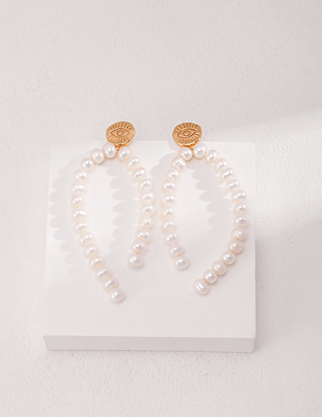 Long Pearl Drop Earrings — Sterling Silver, 18K Gold Vermeil, natural freshwater pearl | SENLORE