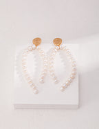 Long Pearl Drop Earrings — Sterling Silver, 18K Gold Vermeil, natural freshwater pearl | SENLORE