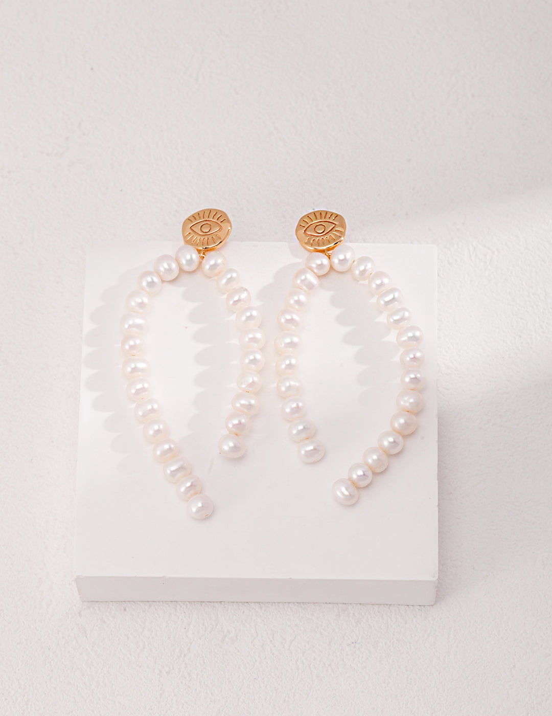 Long Pearl Drop Earrings — Sterling Silver, 18K Gold Vermeil, natural freshwater pearl | SENLORE