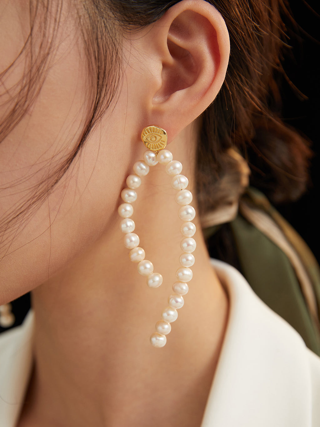 Long Pearl Drop Earrings — Sterling Silver, 18K Gold Vermeil, natural freshwater pearl | SENLORE
