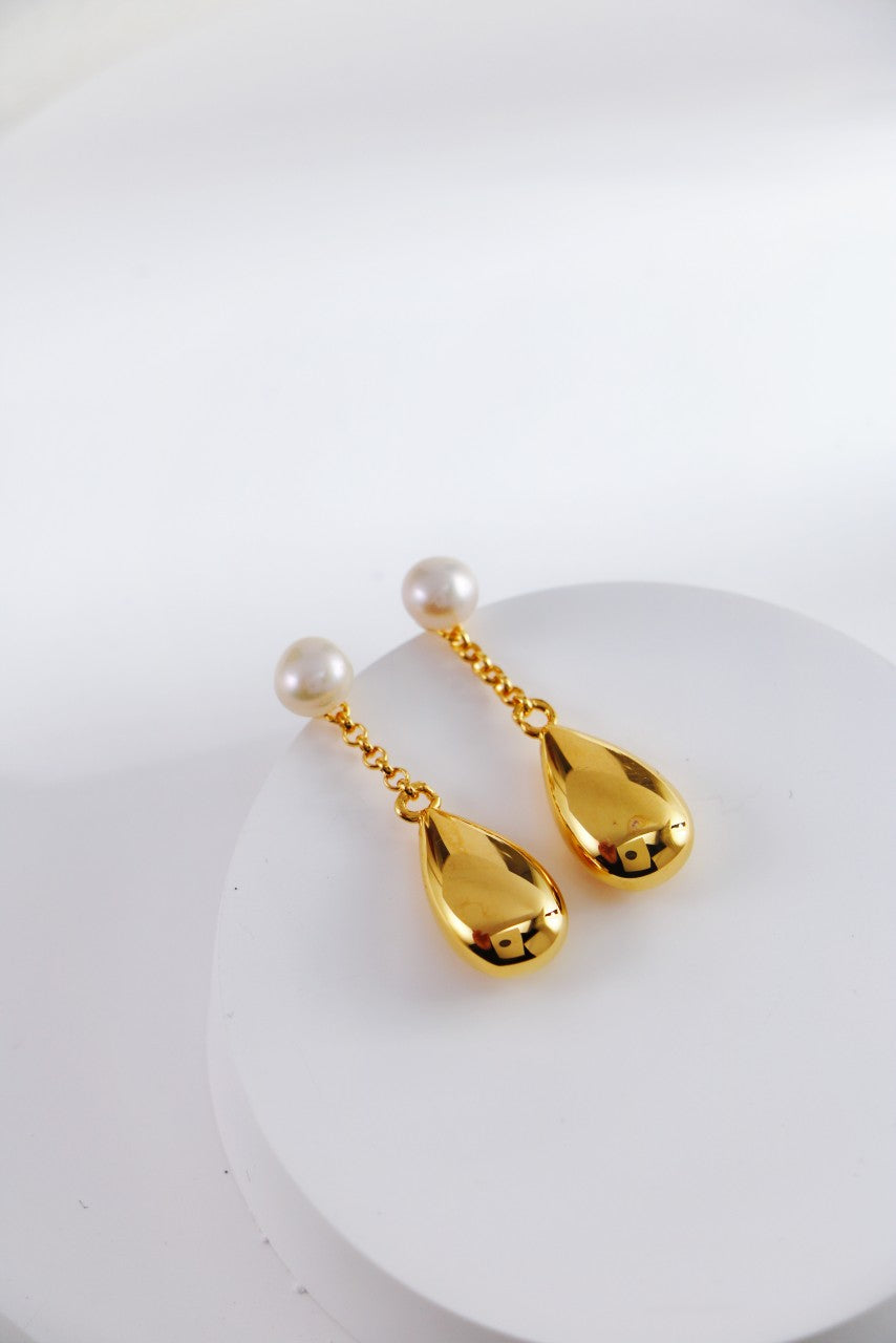 Pearl Drop Stud Earrings — Pearl & Sterling Silver | SENLORE