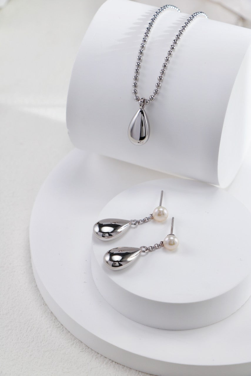 Pearl Drop Stud Earrings — Pearl & Sterling Silver | SENLORE