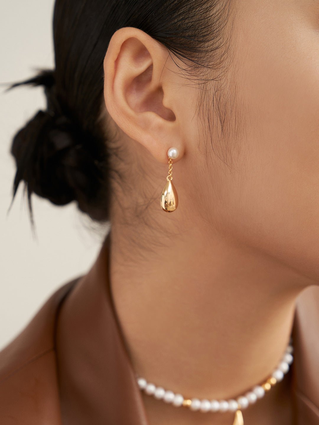 Pearl Drop Stud Earrings — Pearl & Sterling Silver | SENLORE