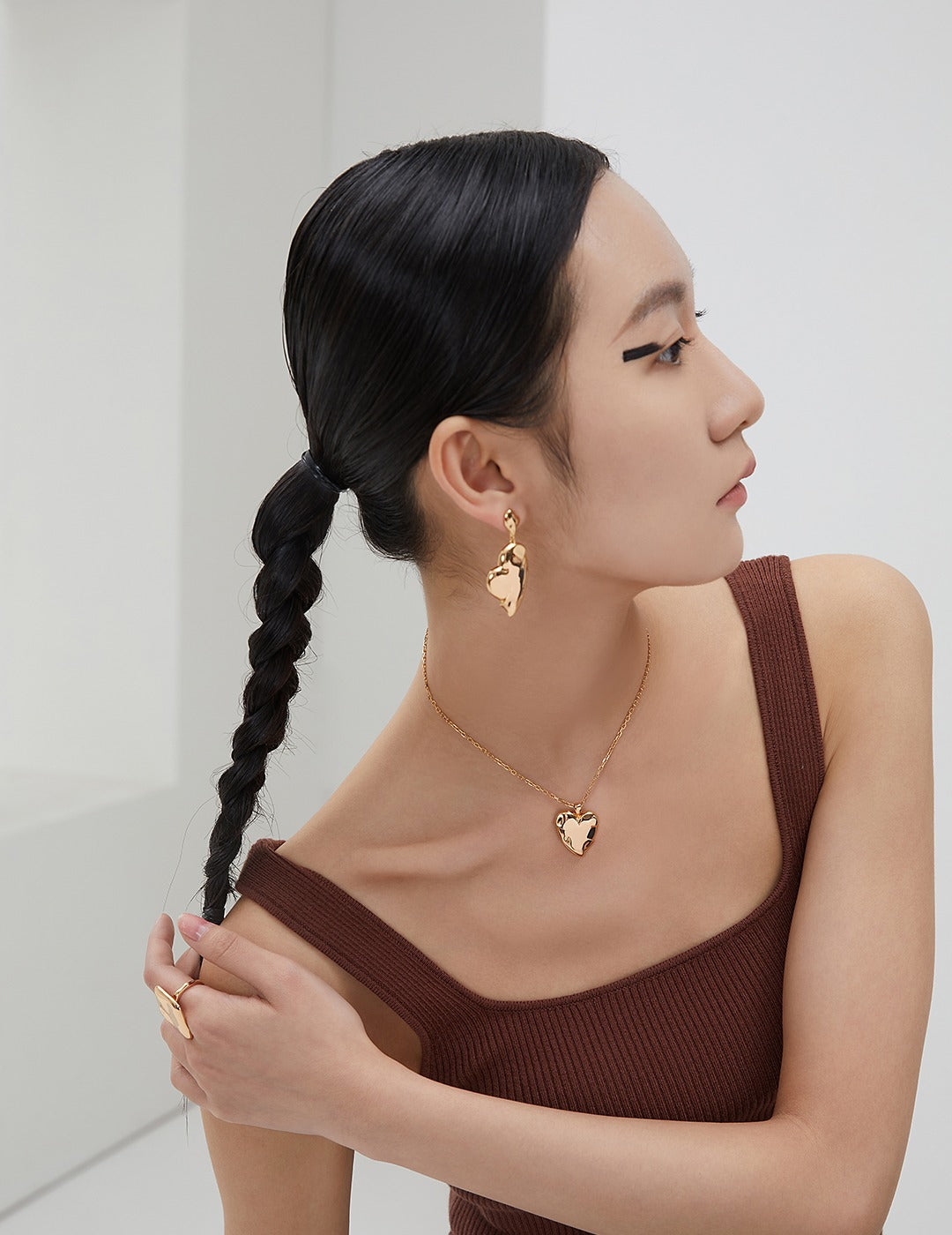 Mirror Heart Earrings — Sterling Silver, 18K Gold Vermeil | SENLORE