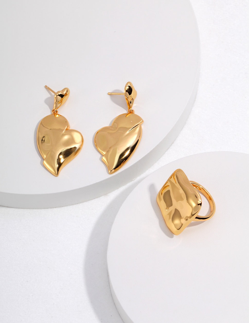 Mirror Heart Earrings — Sterling Silver, 18K Gold Vermeil | SENLORE