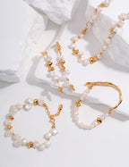 Raw Stone Pearl Necklace — 18K Gold Vermeil, natural freshwater pearl | SENLORE
