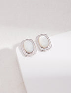 SENLORE Sterling Silver Mother-of-Pearl Earrings – Detail Close-up