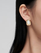 SENLORE Sterling Silver Mother-of-Pearl Earrings – Lifestyle Shot
