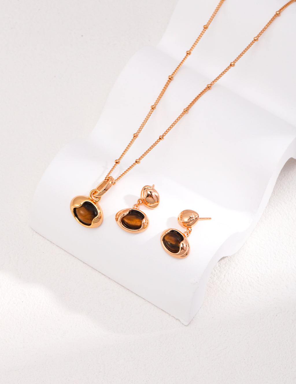 Natural Tiger's Eye Earrings — 18K Gold Vermeil, tiger's eye | SENLORE