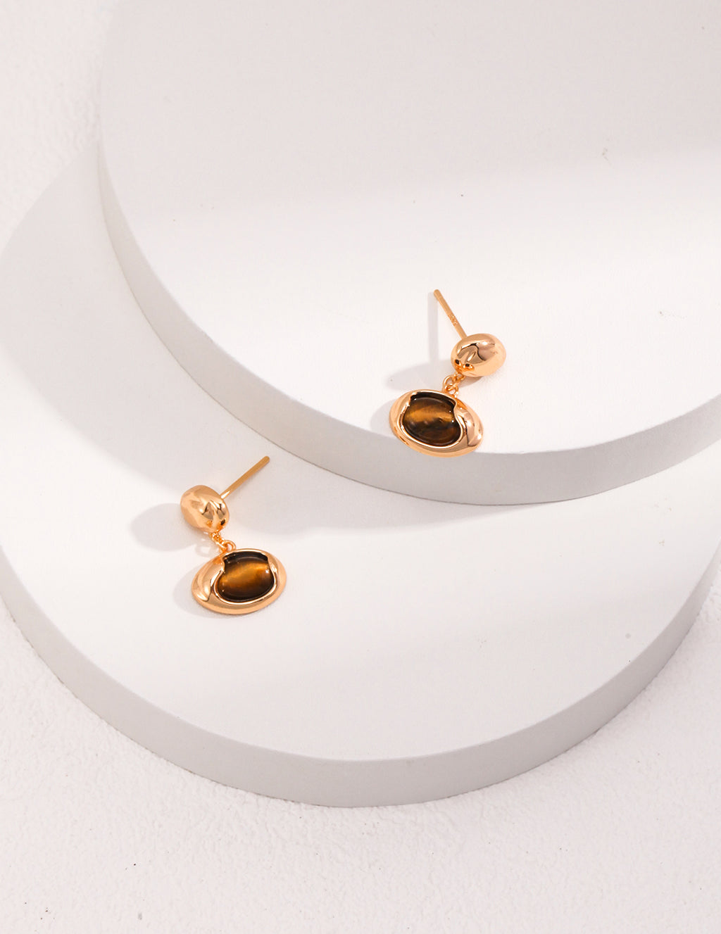 Natural Tiger's Eye Earrings — 18K Gold Vermeil, tiger's eye | SENLORE