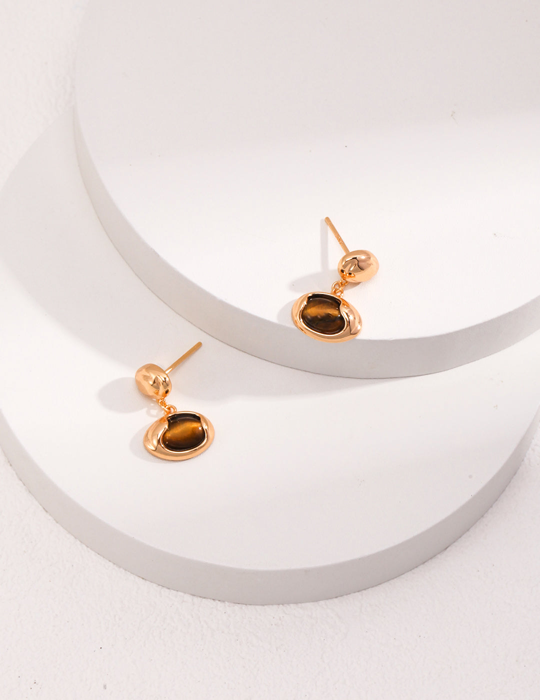 Natural Tiger's Eye Earrings — 18K Gold Vermeil, tiger's eye | SENLORE