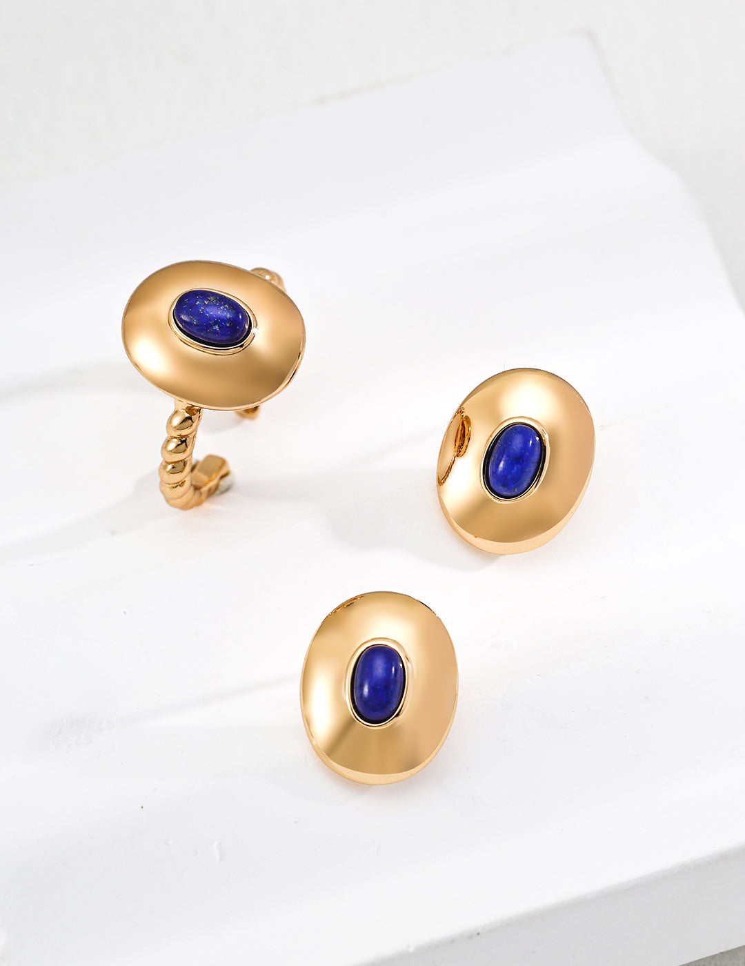 Mirror Lapis Lazuli Earrings — Sterling Silver, 18K Gold Vermeil, lapis lazuli | SENLORE