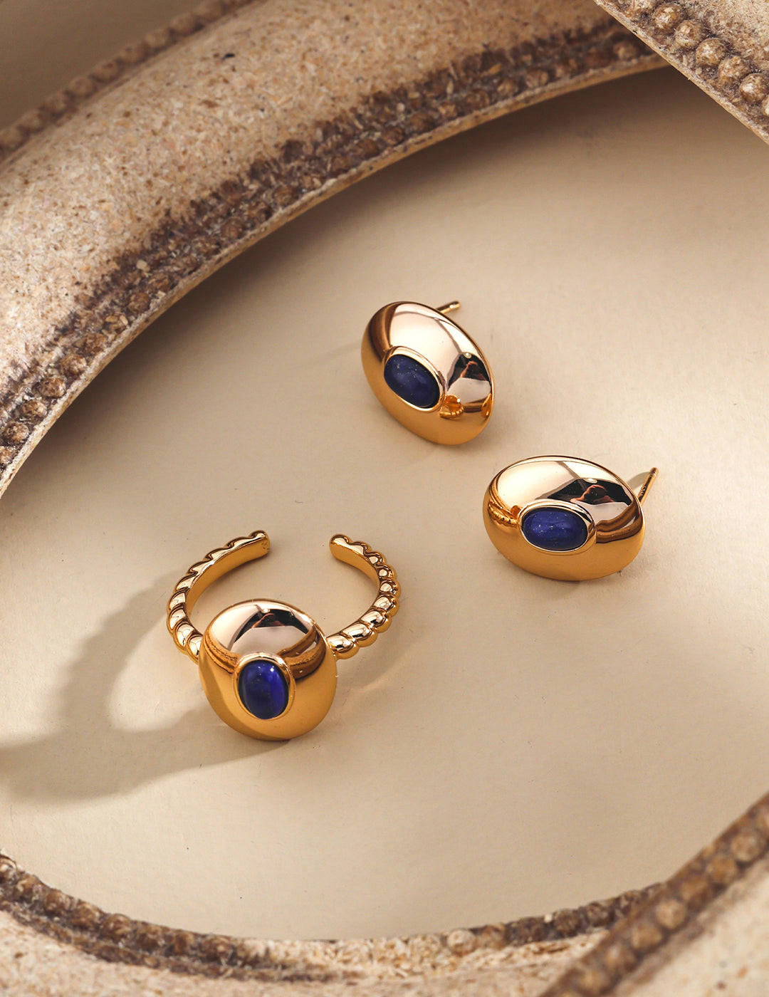 Mirror Lapis Lazuli Earrings — Sterling Silver, 18K Gold Vermeil, lapis lazuli | SENLORE