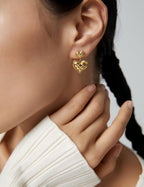 SENLORE Sterling Silver Heart Earrings – Lifestyle Shot