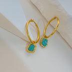 Amazonite Hoop Earrings — Amazonite & 18K Gold Vermeil | SENLORE