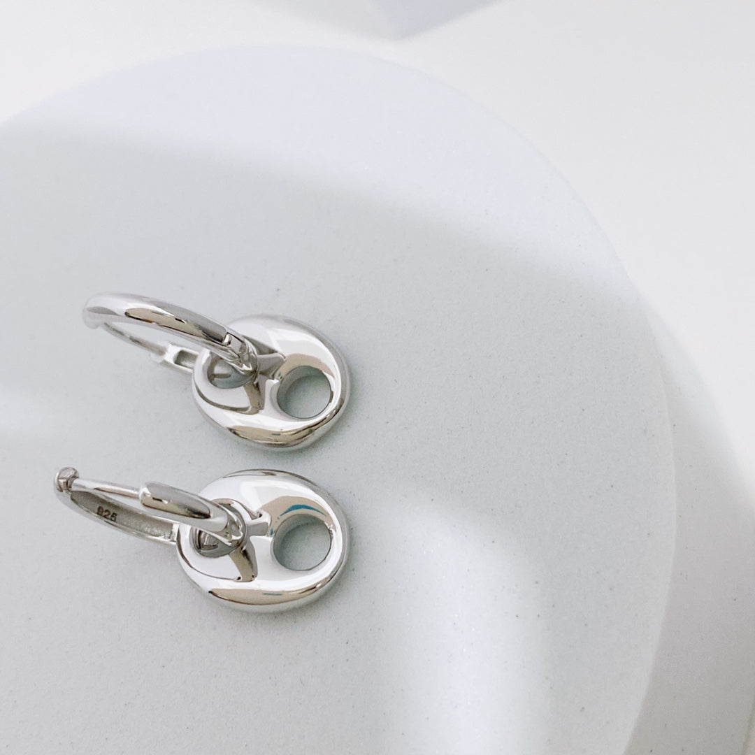 H-Silhouette Drop Earrings — Sterling Silver & 18K Gold Vermeil | SENLORE