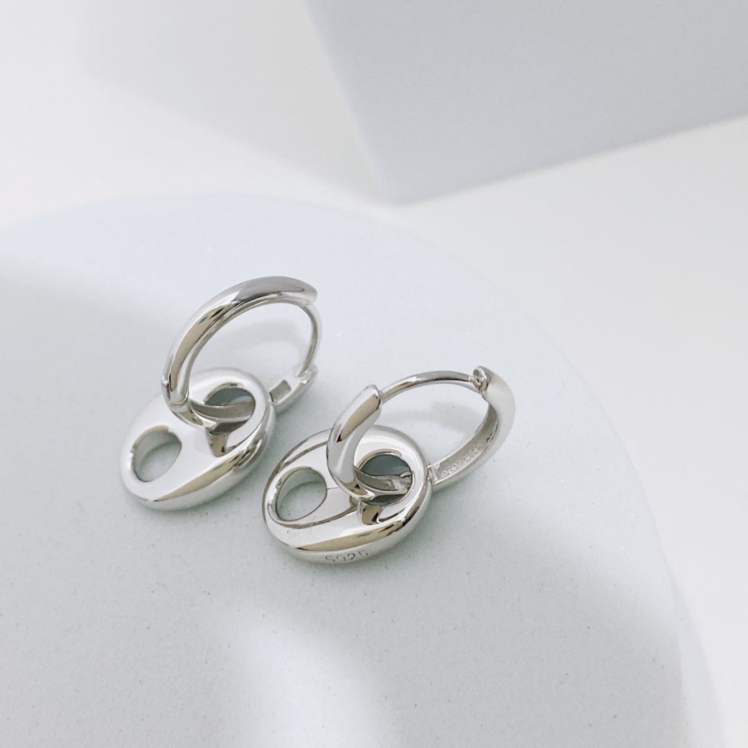 H-Silhouette Drop Earrings — Sterling Silver & 18K Gold Vermeil | SENLORE