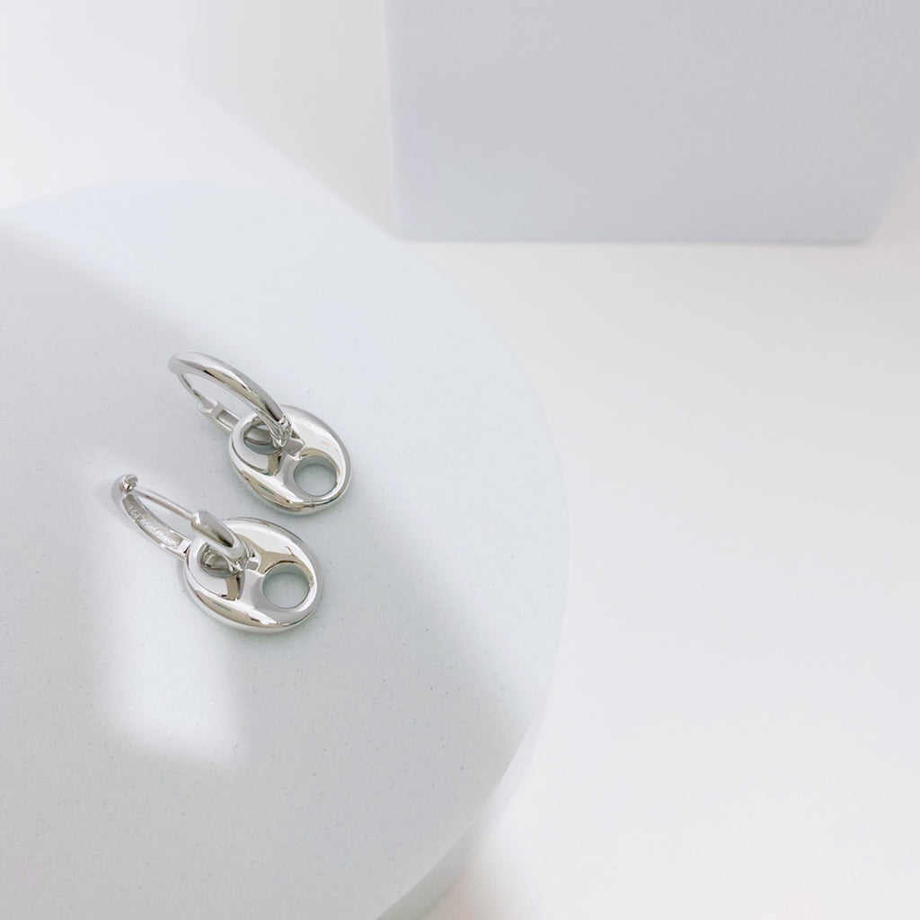 H-Silhouette Drop Earrings — Sterling Silver & 18K Gold Vermeil | SENLORE