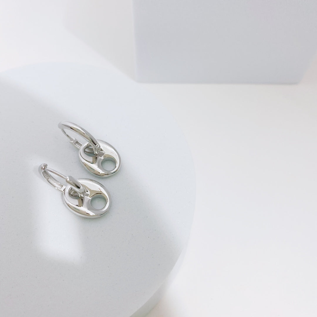 H-Silhouette Drop Earrings — Sterling Silver & 18K Gold Vermeil | SENLORE