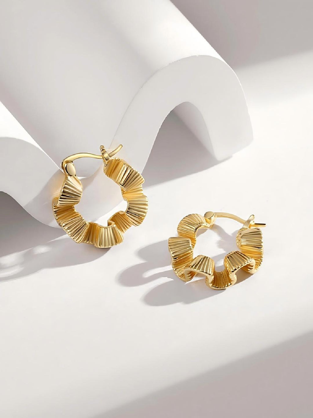 Flared Hem 18K Gold Vermeil Earrings