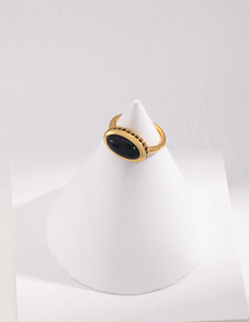 Agate Oval Ring — 18K Gold Vermeil, agate | SENLORE