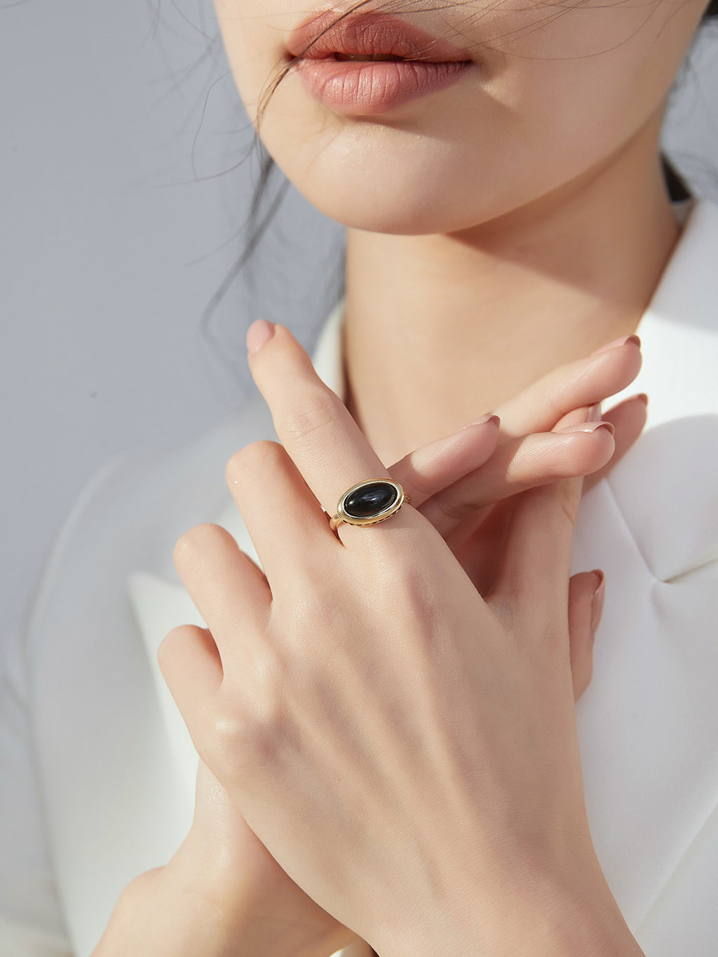 Agate Oval Ring — 18K Gold Vermeil, agate | SENLORE