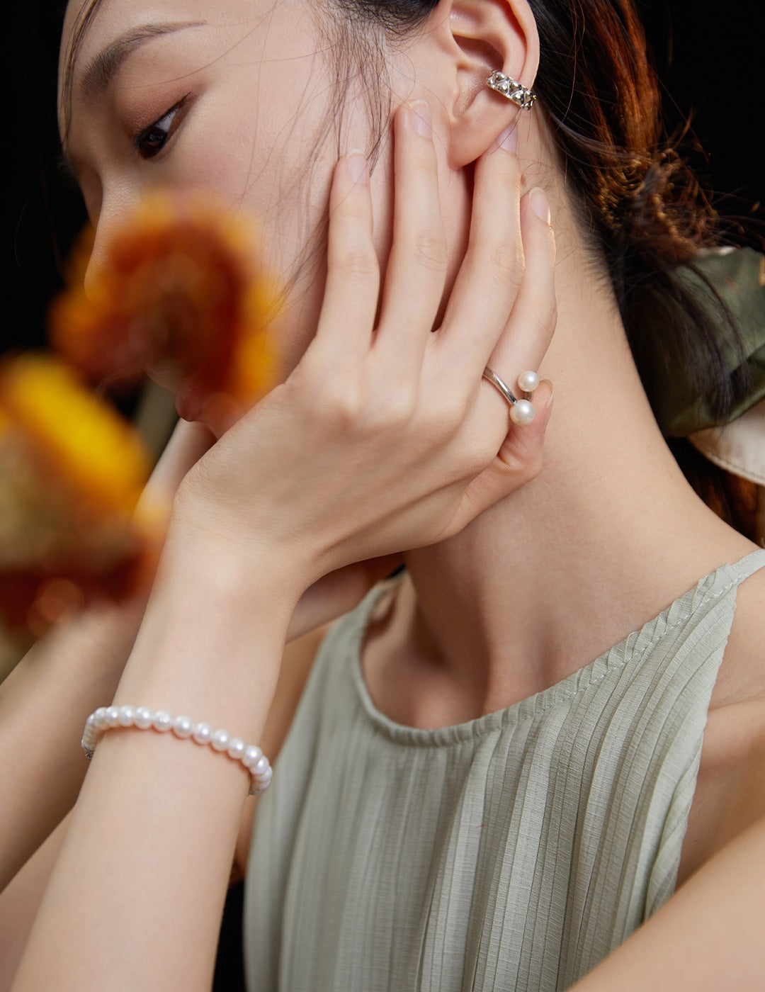 Freshwater Pearl Ring — Pearl, Sterling Silver & 18K Gold Vermeil | SENLORE