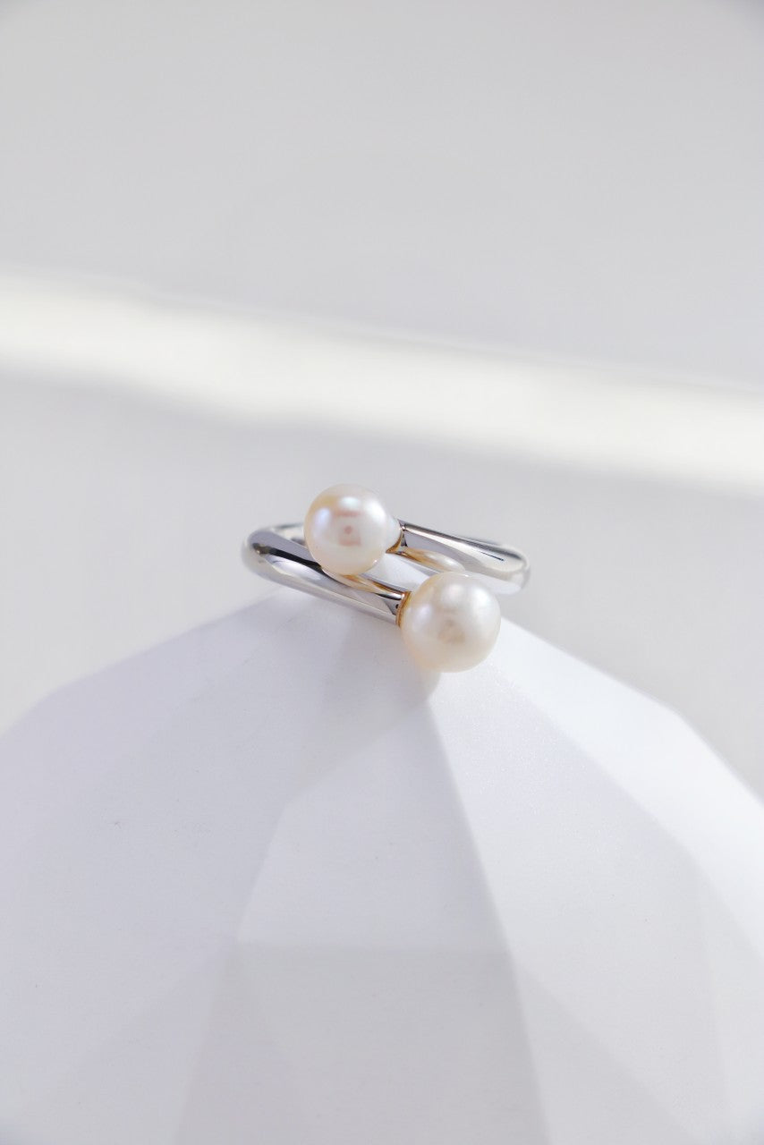Freshwater Pearl Ring — Pearl, Sterling Silver & 18K Gold Vermeil | SENLORE