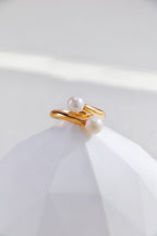Freshwater Pearl Ring — Pearl, Sterling Silver & 18K Gold Vermeil | SENLORE