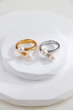 Freshwater Pearl Ring — Pearl, Sterling Silver & 18K Gold Vermeil | SENLORE