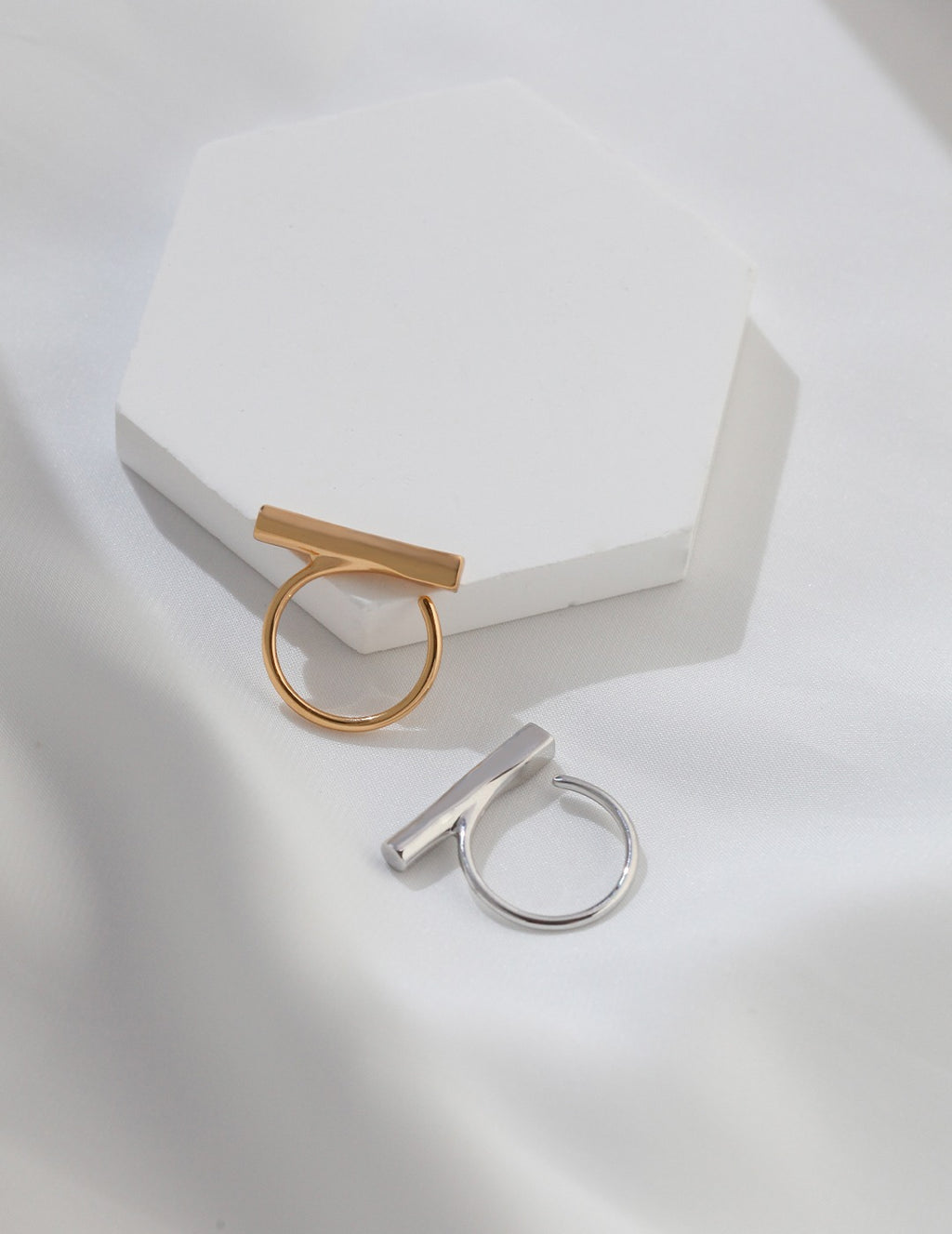 Geometric Ring — Sterling Silver, 18K Gold Vermeil | SENLORE