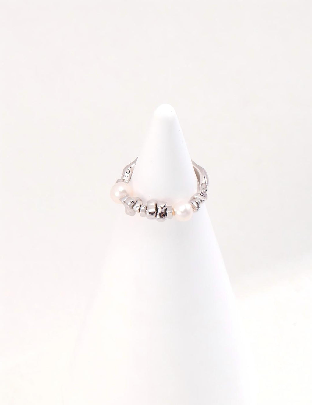 Broken Silver Pearl Ring — Sterling Silver, 18K Gold Vermeil, natural freshwater pearl | SENLORE