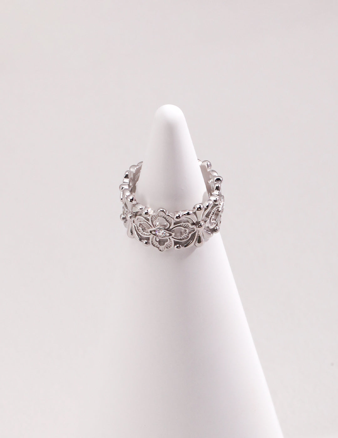 Openwork Iris Zircon Ring — Sterling Silver, 18K Gold Vermeil, cubic zirconia | SENLORE