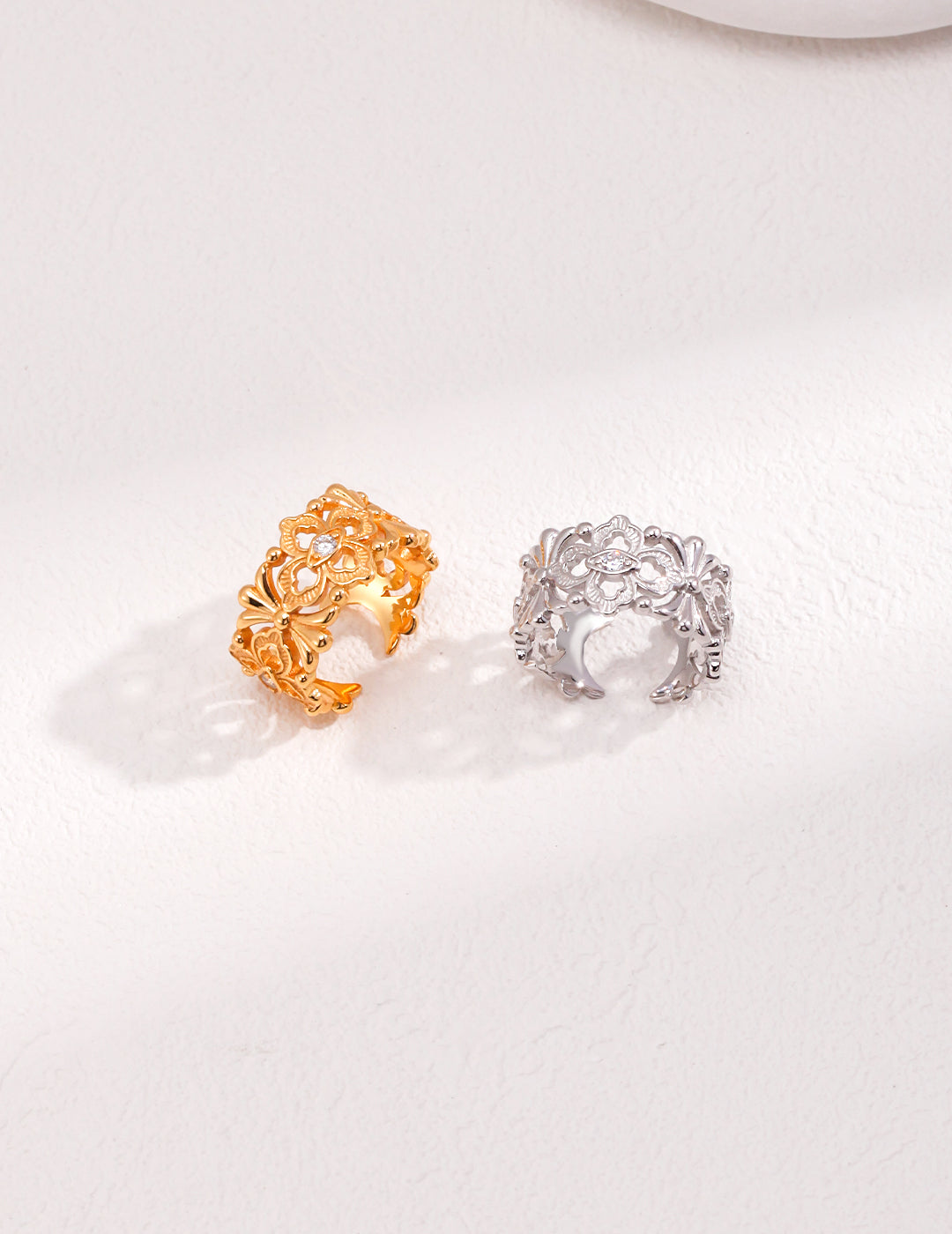 Openwork Iris Zircon Ring — Sterling Silver, 18K Gold Vermeil, cubic zirconia | SENLORE