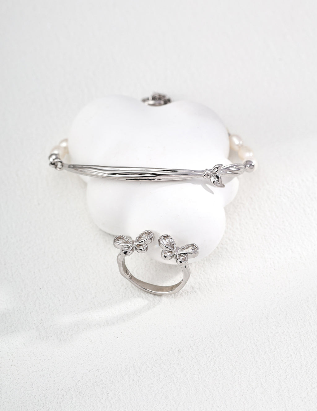 Butterfly Flower Ring — Sterling Silver, 18K Gold Vermeil, cubic zirconia | SENLORE