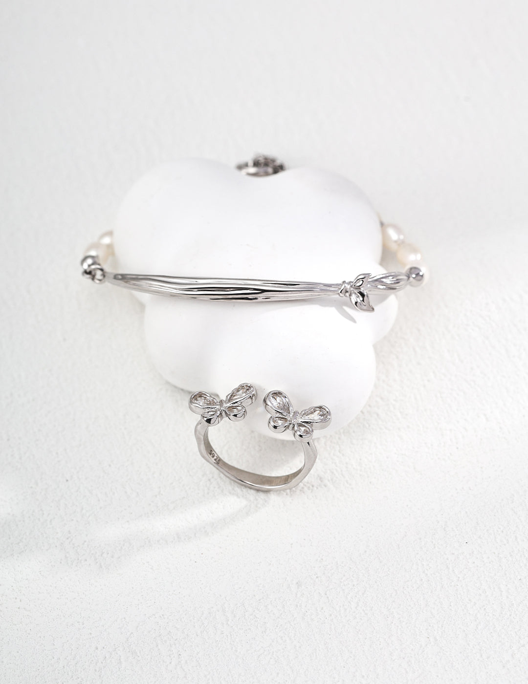 Butterfly Flower Ring — Sterling Silver, 18K Gold Vermeil, cubic zirconia | SENLORE