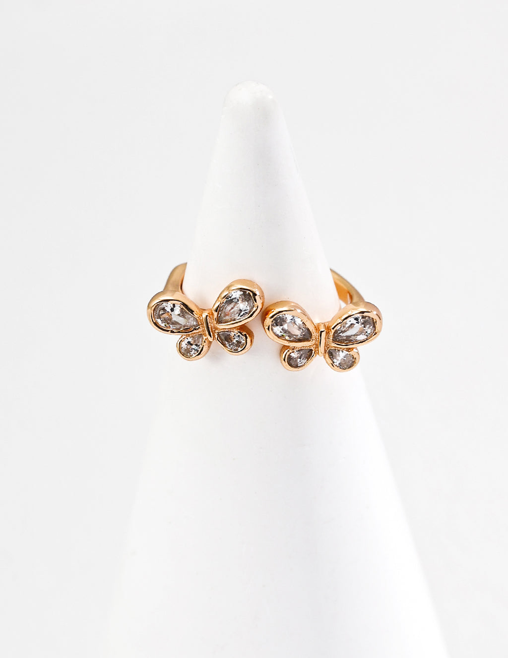 Butterfly Flower Ring — Sterling Silver, 18K Gold Vermeil, cubic zirconia | SENLORE