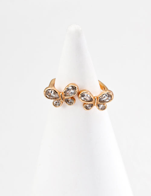 Butterfly Flower Ring — Sterling Silver, 18K Gold Vermeil, cubic zirconia | SENLORE