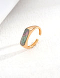 Minimal Black Shell Ring — Sterling Silver, 18K Gold Vermeil, black shell | SENLORE