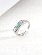 Minimal Black Shell Ring — Sterling Silver, 18K Gold Vermeil, black shell | SENLORE