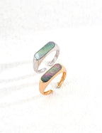 Minimal Black Shell Ring — Sterling Silver, 18K Gold Vermeil, black shell | SENLORE