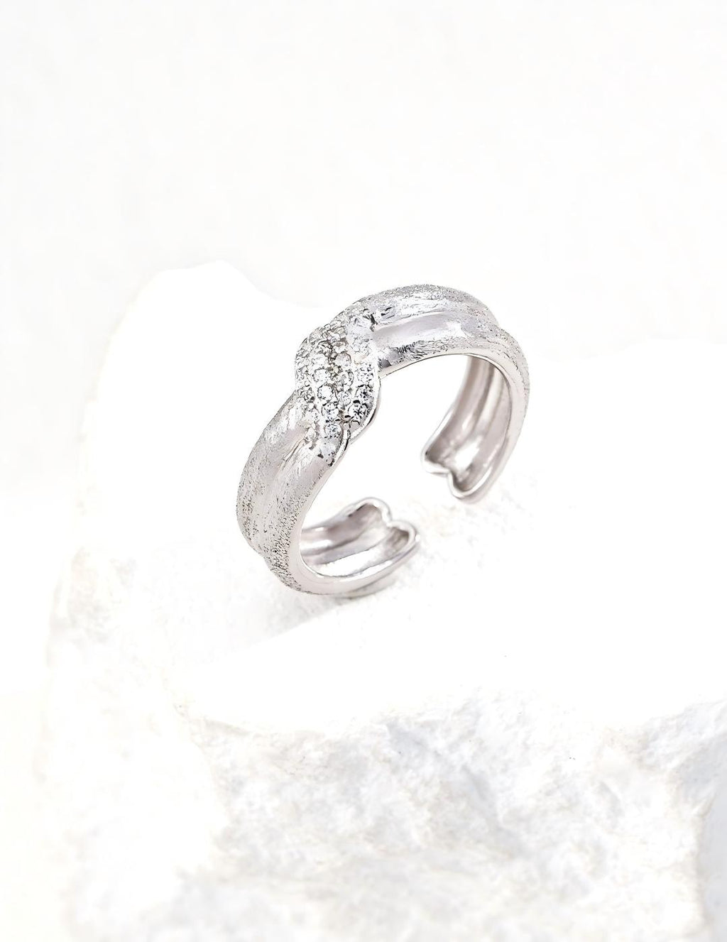 Vintage Frosted Zircon Ring — Sterling Silver, 18K Gold Vermeil | SENLORE