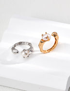Rock Face Pearl Ring — Sterling Silver, 18K Gold Vermeil, natural freshwater pearl | SENLORE