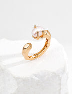 Rock Face Pearl Ring — Sterling Silver, 18K Gold Vermeil, natural freshwater pearl | SENLORE