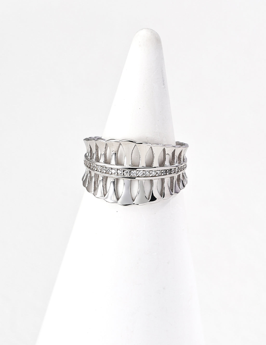 Palm Leaf Zircon Ring — Sterling Silver, 18K Gold Vermeil, cubic zirconia | SENLORE