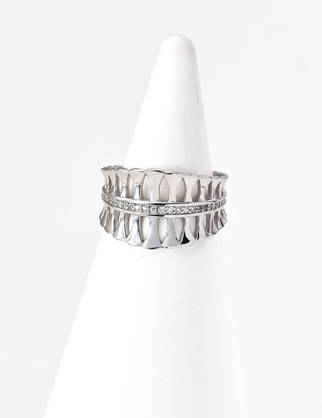 Palm Leaf Zircon Ring — Sterling Silver, 18K Gold Vermeil, cubic zirconia | SENLORE